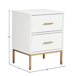 Madelyn Two Drawer Nightstand, White