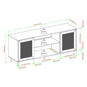 Madison 2-Door Rattan TV Stand