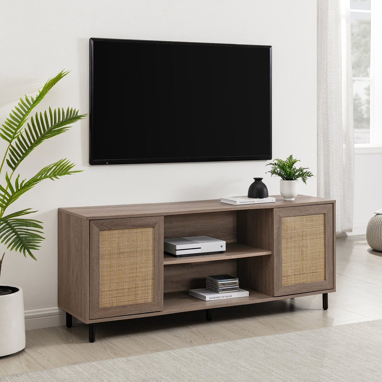 Madison 2-Door Rattan TV Stand