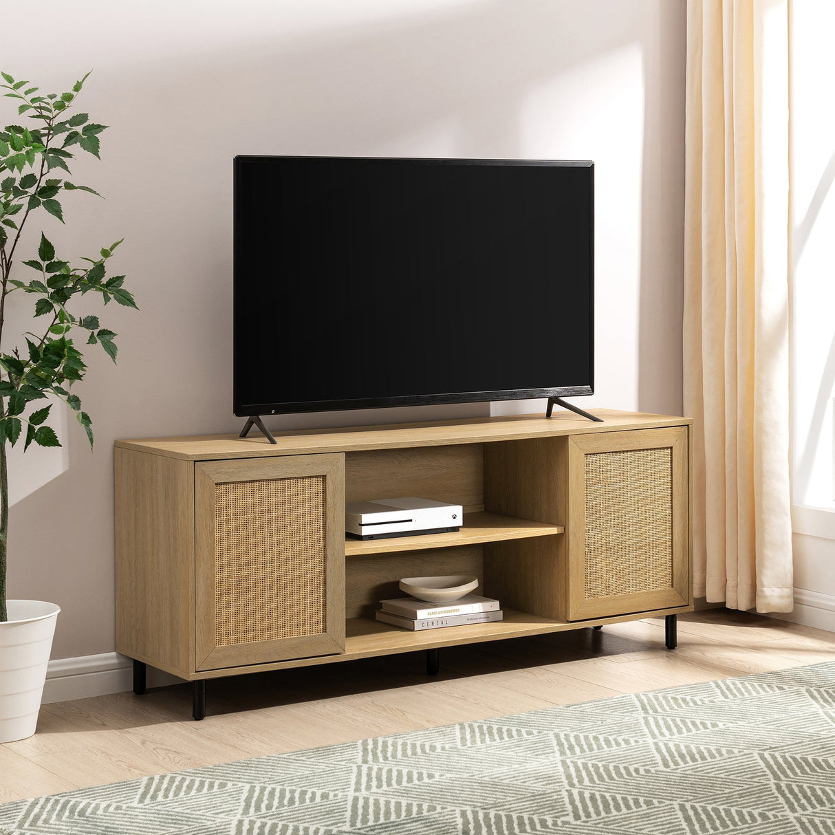 Madison 2-Door Rattan TV Stand