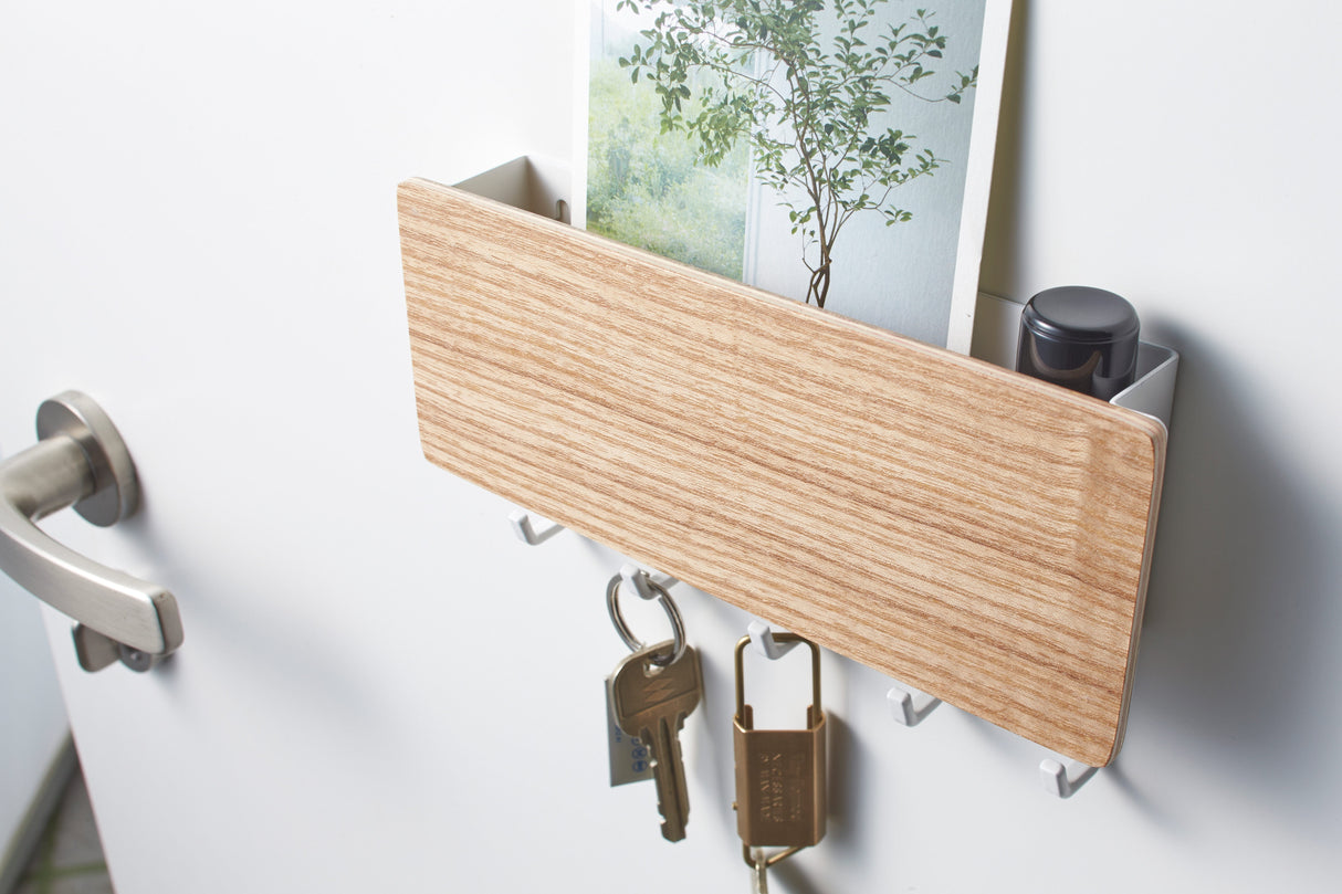 Magnetic Key Rack - Steel + Wood