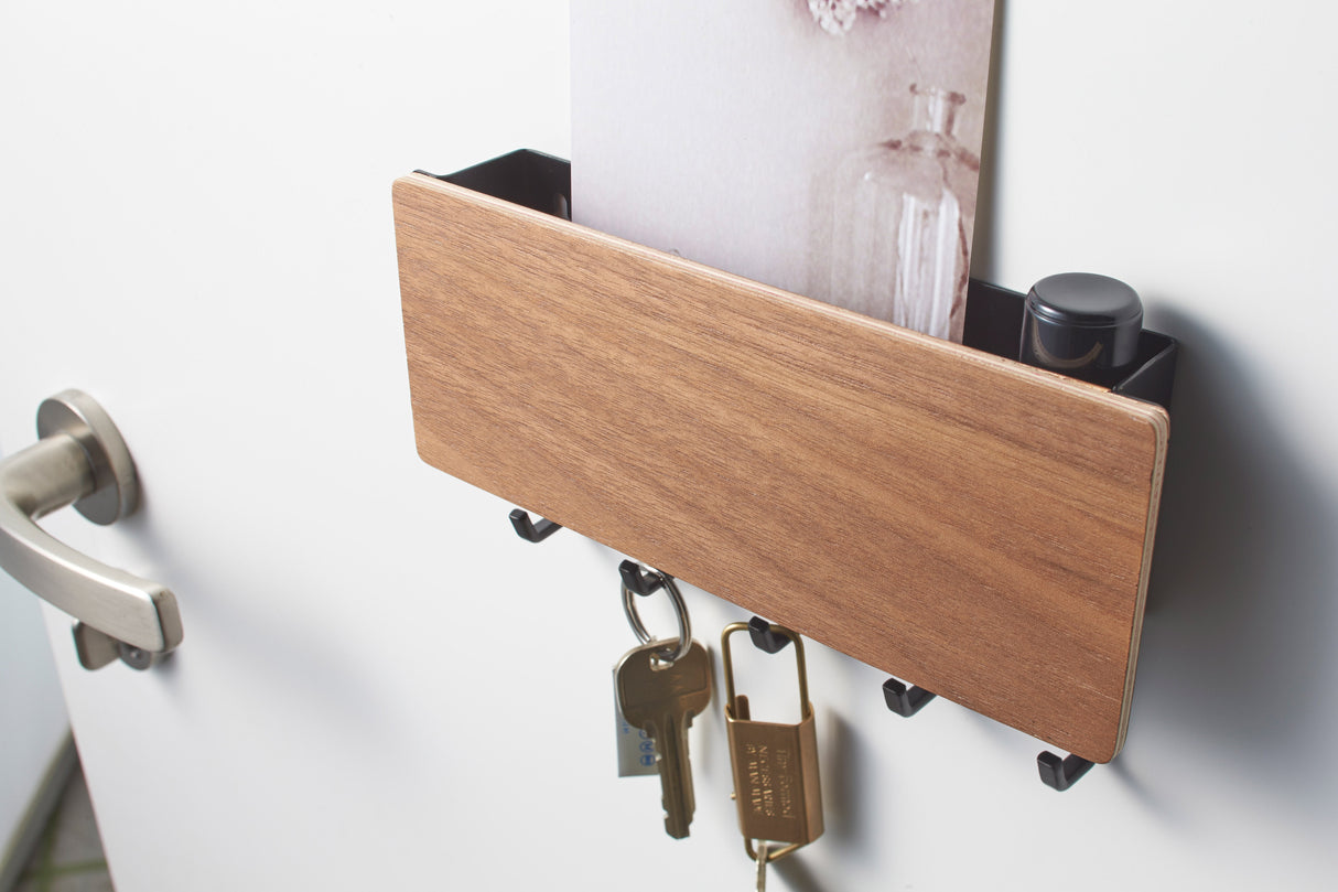 Magnetic Key Rack - Steel + Wood