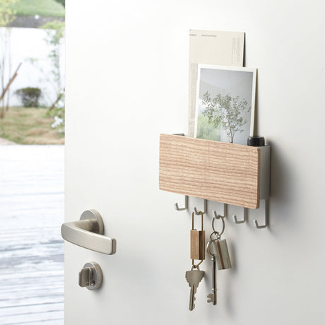 Magnetic Key Rack - Steel + Wood