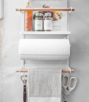 Magnetic Kitchen Organizer - Steel + Wood