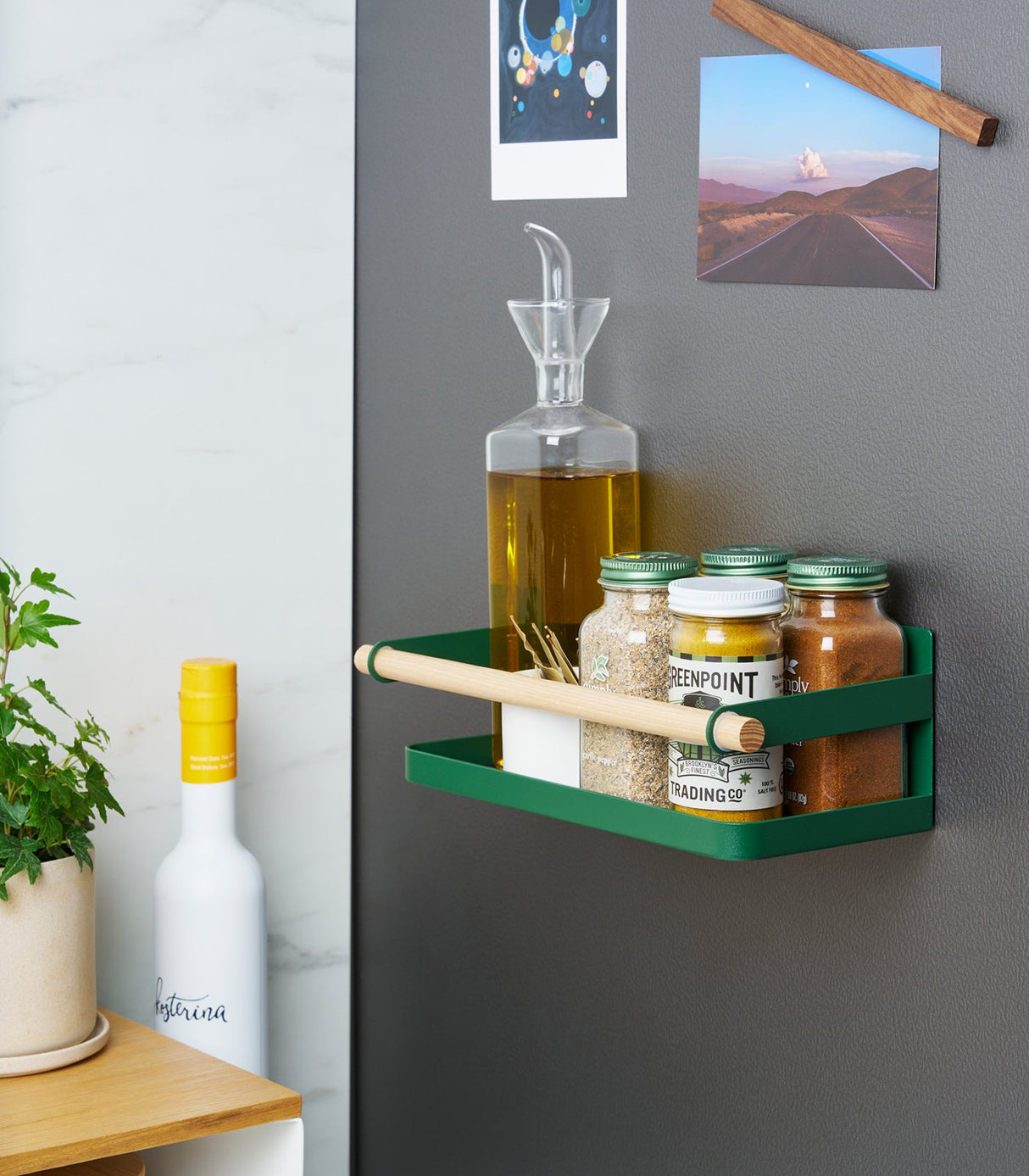 Magnetic Storage Caddy - Steel + Wood