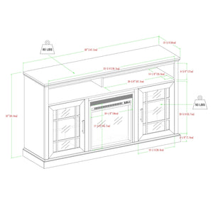 Magnolia Classic Glass Door Highboy Fireplace TV Stand