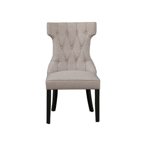 Manchester Upholstered Side Chairs, Light Grey/Black