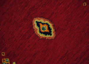 Maroon Indian Wedding 5x7, Hand Spun Wool Hand Knotted Antique Rug | KNT20