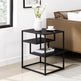 Maya 16" Contemporary Metal and Wood Side Table
