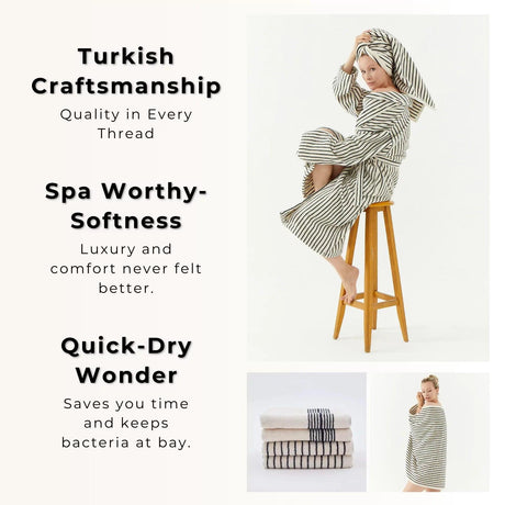 Melika Turkish Cotton Striped Terry Towel