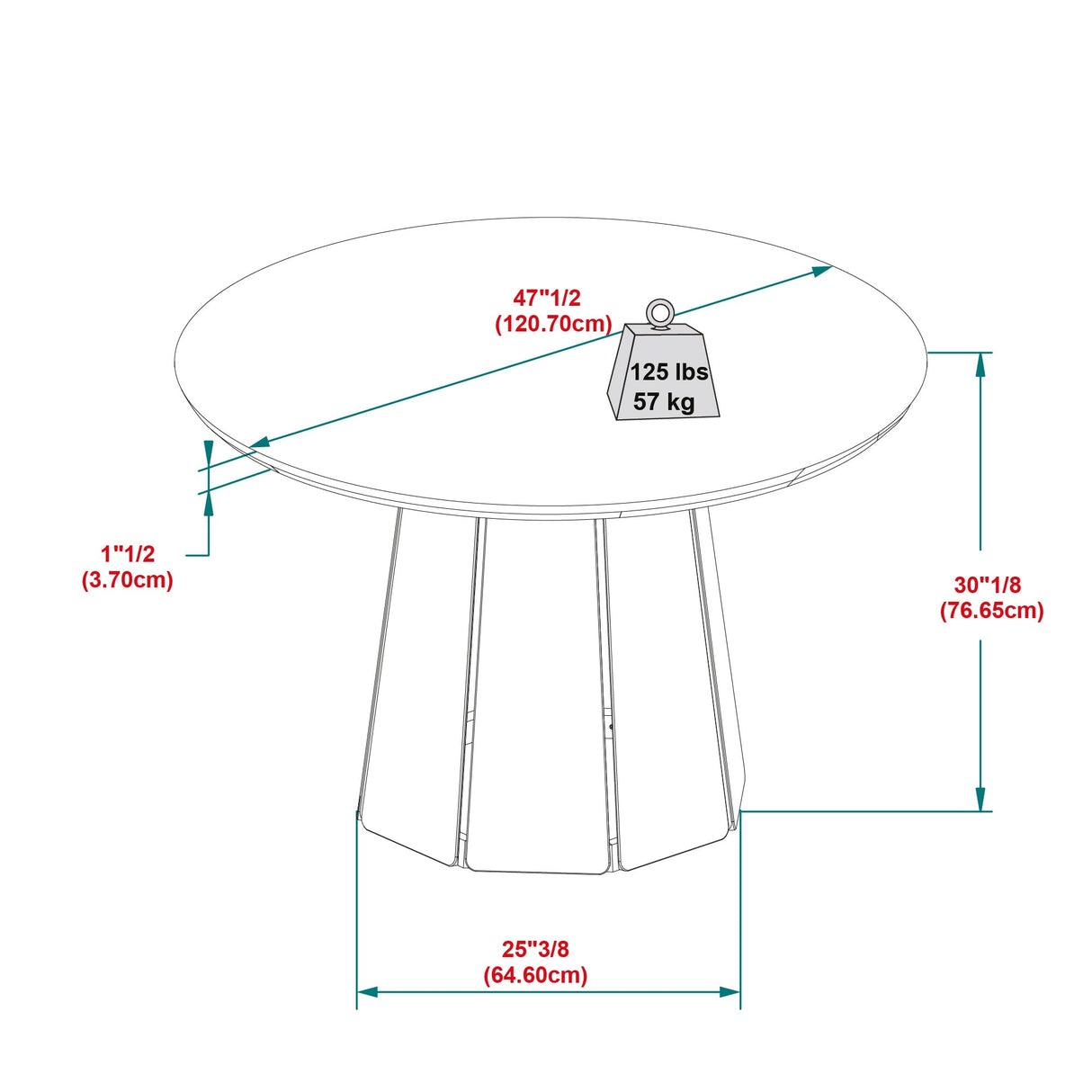 Melrose Wood Pedestal Dining Table