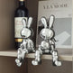 Metallic Rabbit Book Decor