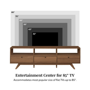 Mid-Century Kela Modern 3-Door TV Stand