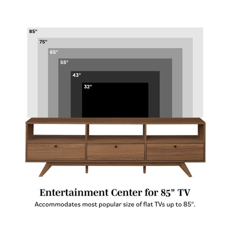 Mid-Century Kela Modern 3-Door TV Stand