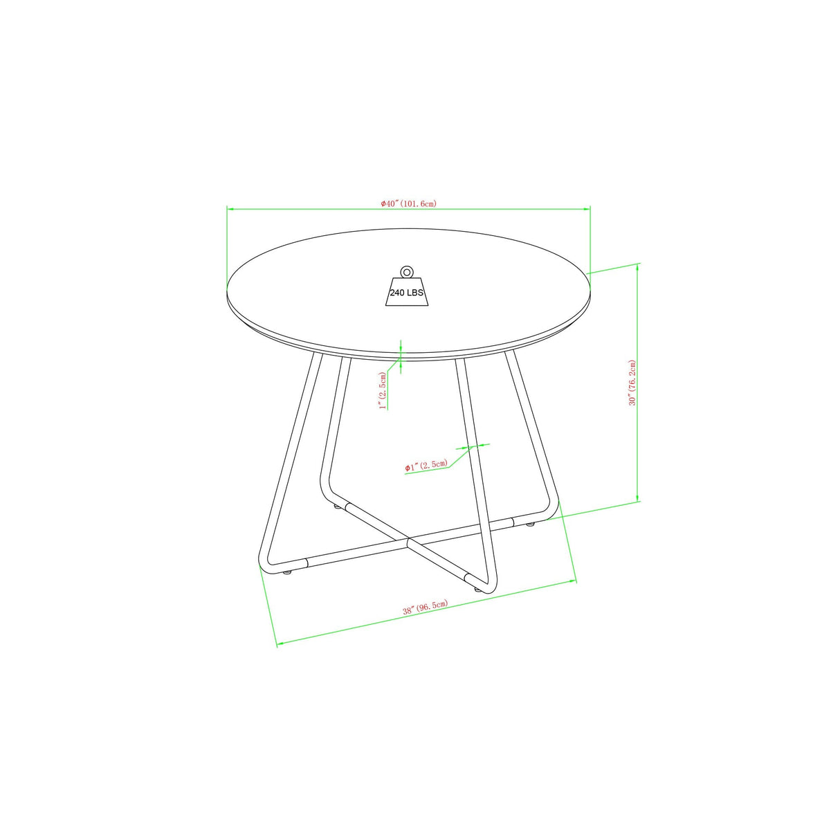 Midpines Modern Veneer and Metal Round Dining Table