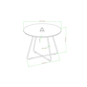 Midpines Modern Veneer and Metal Round Dining Table