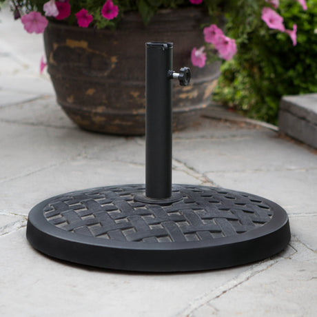 Mira Weave Round Outdoor Patio Umbrella Base