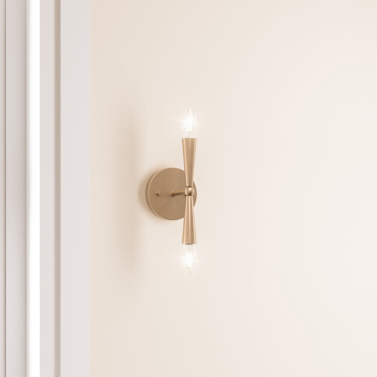 Mizu Mid-Century Modern Gold 2-Light Wall Sconce Light