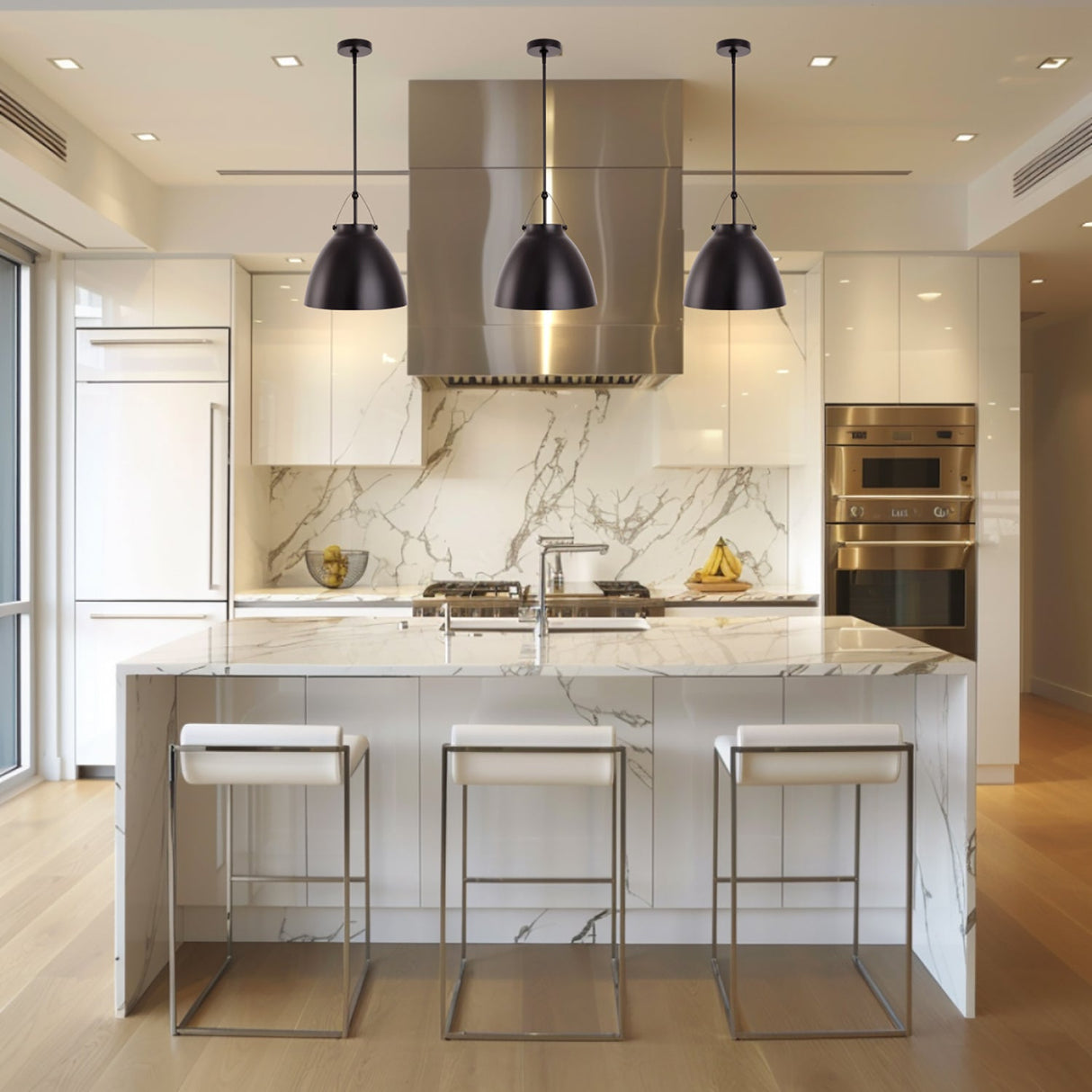 Modern 1-Light Metal Dimmable Pendant Light