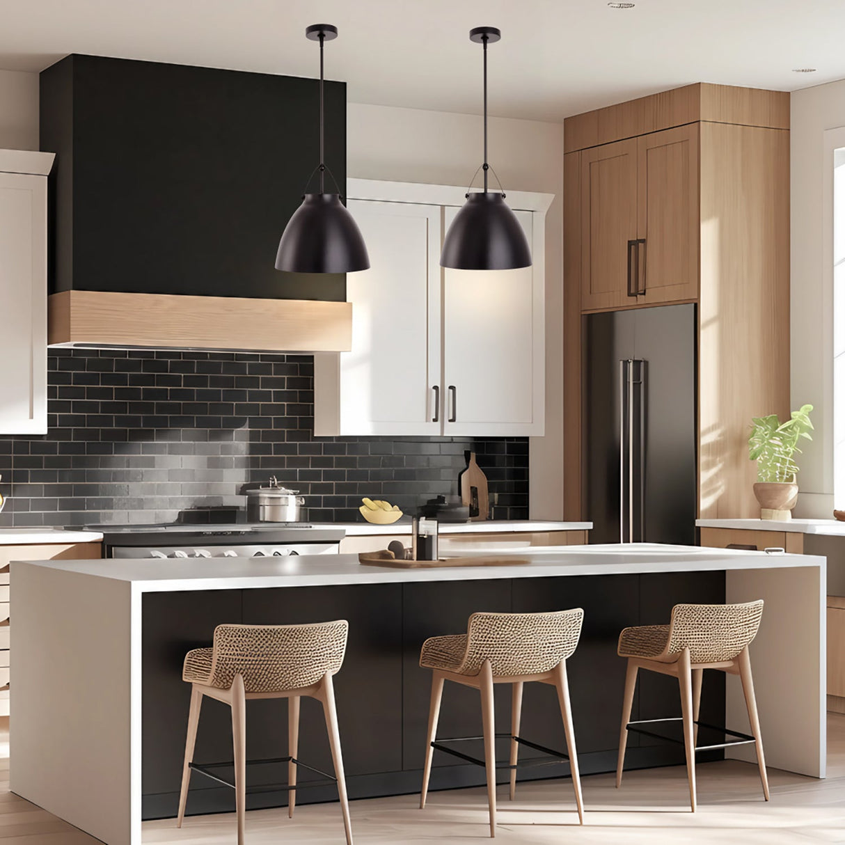 Modern 1-Light Metal Dimmable Pendant Light