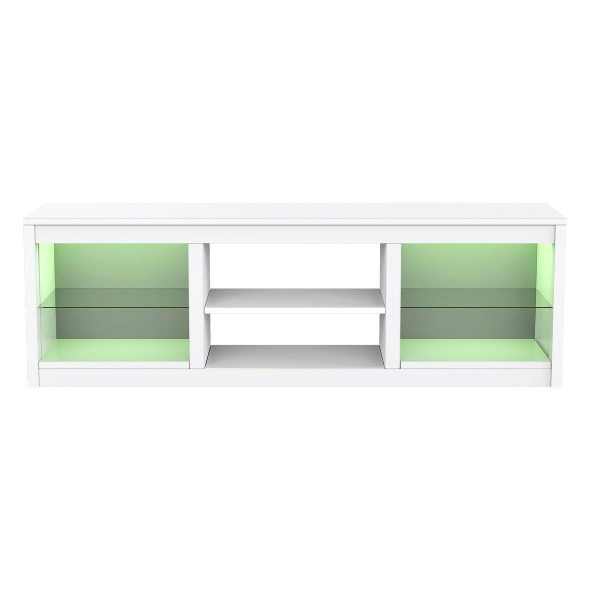Modern 66" LED TV Stand with 23" Electric Fireplace for Living Room