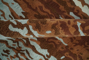 Modern 6x9 Gray, Ivory and Brown Abstract Hand Tufted Wool Area Rug