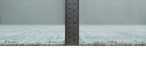 Modern 8x10 Hand Made striped Ivory and Gray Scandinavian Blended Wool Flatwoven Area Rug | KE36