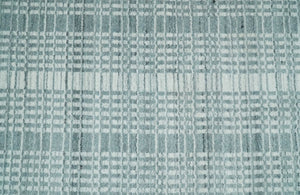 Modern 8x10 Hand Made striped Ivory and Gray Scandinavian Blended Wool Flatwoven Area Rug | KE36