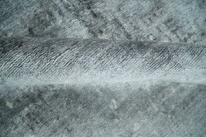 Modern Abstract 5.9x8.5 Silver, Beige and Charcoal Hand Knotted bamboo Silk Area Rug