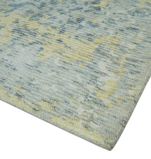 Modern Abstract Beige, Gray and Silver Hand loom 5x8 Wool and Viscose Area Rug