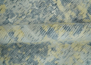 Modern Abstract Beige, Gray and Silver Hand loom 5x8 Wool and Viscose Area Rug