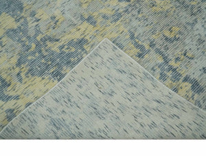 Modern Abstract Beige, Gray and Silver Hand loom 5x8 Wool and Viscose Area Rug
