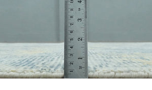 Modern Abstract Beige, Gray and Silver Hand loom 5x8 Wool and Viscose Area Rug