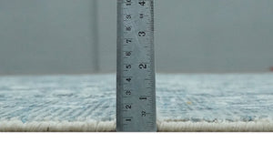 Modern Abstract Gray, Blue, Charcoal and Ivory 5x8 Hand loom wool and Viscose Area Rug