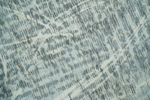 Modern Abstract Gray and Ivory 5x8 Hand loom wool and Viscose Area Rug