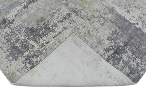 Modern Abstract Gray and Ivory Rug made with Art Silk | TRD10131