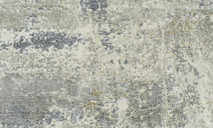 Modern Abstract Gray and Ivory Rug made with Art Silk | TRD10133