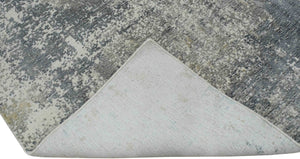Modern Abstract Gray and Ivory Rug made with Art Silk | TRD10133