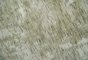 Modern Abstract Ivory, Green and Charcoal 5x8 Hand loom Wool and Viscose Area Rug
