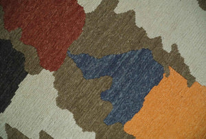 Modern Abstract Look Multi Color 5x8 Hand Woven Soumak Dhurrie Wool Area Rug