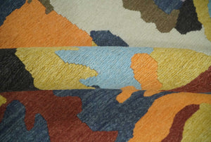 Modern Abstract Look Multi Color 5x8 Hand Woven Soumak Dhurrie Wool Area Rug