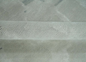 Modern Abstract Silver And Gray Hand knotted Art Silk Area Rug