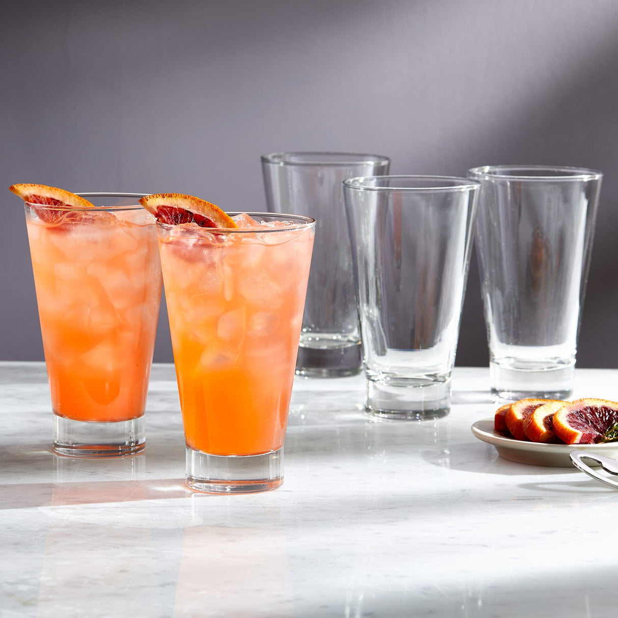 Modern Bar Essentials Tumbler Glasses, 14 ounce, Set of 6
