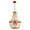 Modern Beaded Basket Weathered Wood 4-Light Chandelier