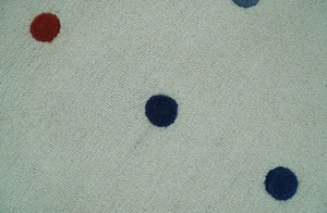Modern Colorful Polka Dot Ivory Hand Tufted Custom Made wool area rug