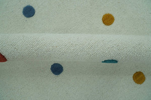 Modern Colorful Polka Dot Ivory Hand Tufted Custom Made wool area rug