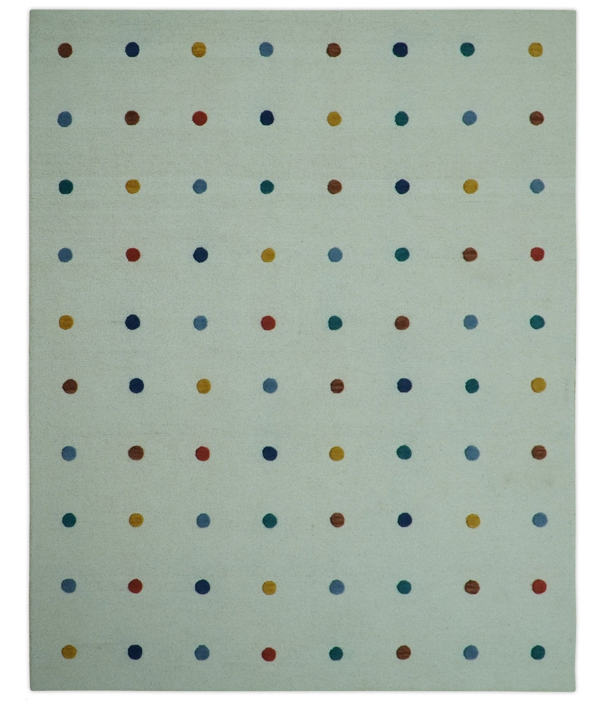 Modern Colorful Polka Dot Ivory Hand Tufted Custom Made wool area rug