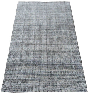 Modern Contemporary 5x8 Black and White Handmade Area Rug