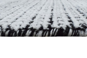 Modern Contemporary 5x8 Black and White Handmade Area Rug