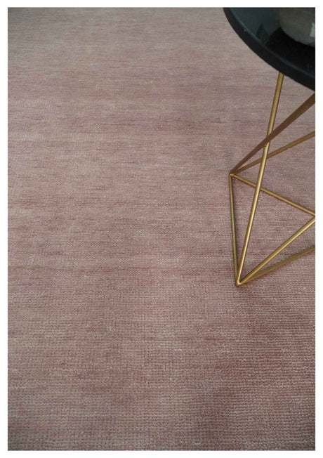 Modern Contemporary Solid Peach Hand knotted 8x10 wool Area Rug